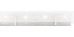 Generation Lighting 4-Light Syll Bath Fixture Wall Lamp (Brushed Nickel) 4430804-962 | Bathroom Light Fixture for Home Decor | Vanity Light Fixture Uses Candelabra E12 Standard or LED Light Bulbs