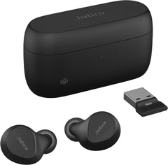 Jabra Evolve2 True Wireless Earbuds - in-Ear Bluetooth Earbuds with Active Noise Cancellation and 4-Mic MultiSensor Voice Technology - Microsoft Teams Certified, Works with All Meeting Apps - Black