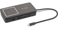 Kensington USB-C Hub with Qi Charging, Dual HDMI 4K@60Hz, 100W PD Pass Through Charging, 1Gbps Ethernet Port, Compatible with MacBook, iPad, HP, Lenovo Laptops (K32800WW) Black