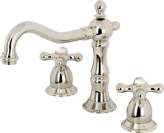 Kingston Brass KS1976AX Heritage Widespread Bathroom Faucet, Polished Nickel, 8 x 7.56 x 7.44