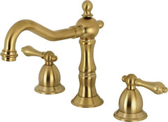 Kingston Brass KS1977AL 8 in. Widespread Bathroom Faucet, Brushed Brass, 7-9/16 Inch in Spout Reach