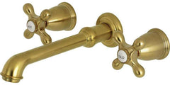 Kingston Brass KS7127AX 8-Inch Center Wall Mount Bathroom Faucet, Brushed Brass