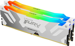 Kingston FURY Renegade White RGB 32GB (2x16GB) 7200MT/s CL38 DDR5 DIMM | Infrared Syncing | FURY CTRL Software | Overclocking | Intel XMP 3.0 | Kit of 2 | KF572C38RWAK2-32