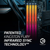 Kingston FURY Renegade White RGB 32GB (2x16GB) 7200MT/s CL38 DDR5 DIMM | Infrared Syncing | FURY CTRL Software | Overclocking | Intel XMP 3.0 | Kit of 2 | KF572C38RWAK2-32