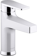Kohler 74013-4-CP Taut Bathroom Sink Faucet, 1 Hole, Single-Handle Bathroom Faucets with Pop-Up Drain, 1.2 gpm, Polished Chrome