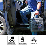 Koolatron Electric Portable Cooler Plug in 12V Car Cooler Bag, 26 qt (25 L) Black/Gray Soft-Sided Portable Car Fridge w/DC Power Cord, Adjustable Shoulder Strap, Cord Storage, Road Trip.