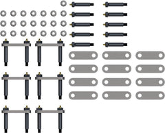 Lippert Replacement Trailer or RV Triple Axle AP Attaching Parts Hanger Kit with Wet Bolts, Long-Link Shackles, Ready-to-Grease Zerks, Flange Nuts, No Equalizer - 160951