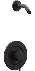 Moen Align Matte Black Posi-Temp Pressure Balancing Modern Shower Trim Kit without Showerhead, Valve Required, T2192NHBL