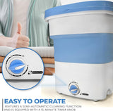 PURE CLEAN Portable Mini Washing Machine Lightweight Collapsible Bucket - Perfect for Camping, Travelling, Apartment, Dorm USA Brand
