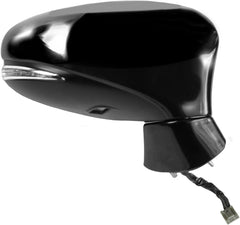 Passenger Side Mirror for Lexus GS350, GS450h, Black w/PTM Cover, w/Turn Signal, Memory, Puddle lamp, Foldaway, w/o auto dimming, w/o Blind spot Detection System, Heated Power