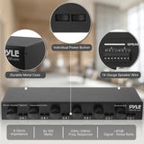 Pyle 6 Channel High Power Stereo Speaker Selector with Volume Control, Rugged and Durable Housing Construction, Cabinet Heat Sink, Plug and Play Easy Install