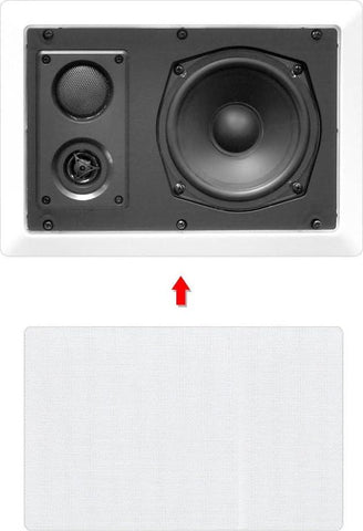 Pyle In-Wall / In-Ceiling Dual 5.25'' Enclosed Speaker Systems, 2-Way Flush Mount Stereo Speakers (Pair)