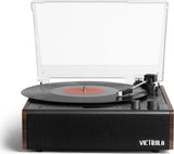 Victrola Eastwood Signature 3-Speed Bluetooth Turntable with Built-in Speakers and Dust Cover | Upgraded Turntable Audio Sound | Espresso (VTA-73-ESP)