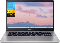 acer 2023 Newest Chromebook 317 Laptop | Intel Celeron N4500 | 17.3 Full HD IPS Display | 4GB LPDDR4X | 128GB eMMC | Intel Wireless Wi-Fi 6 AX201 802.11ax | Chrome OS, Silver