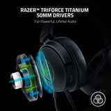 Razer Kraken V3 Wired USB Gaming Headset: Triforce Titanium Standard, Black