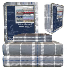 Thermee Micro Flannel Queen-Size Sheet Set, Machine Wash & Dry, No Pilling, 1...