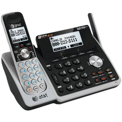 AT&T TL88102 DECT 6.0 2-Line Expandable Cordless Phone with Answering System ...