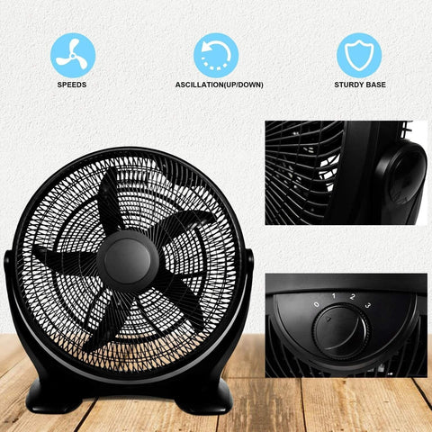 Simple Deluxe 14 Inch 3-Speed Plastic Floor Fans Quiet for Home Commercial, R...