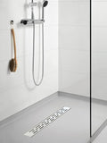 Linear Shower Drain, Shower Drain 48 inch with Bar Pattern Grate, Durable AIS...