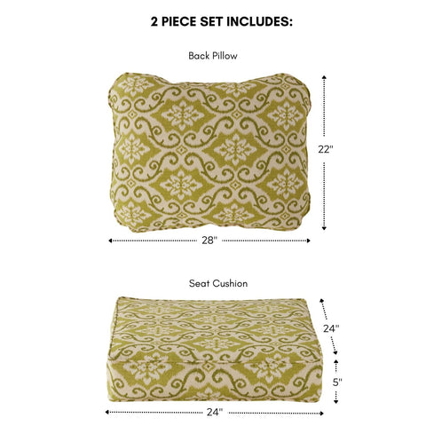 Greendale Home Fashions 2-Piece Outdoor Deep Seat Cushion Set, Avocado