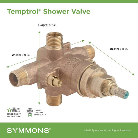 Symmons 262XBODY Temptrol Brass Pressure-Balancing Tub and Shower Valve with ...