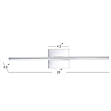 JONATHAN Y JYL7022A Makena 28" Dimmable Integrated LED Metal Wall Sconce, Min...