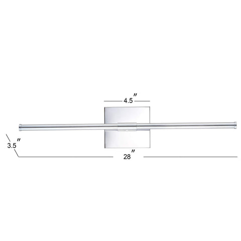 JONATHAN Y JYL7022A Makena 28" Dimmable Integrated LED Metal Wall Sconce, Min...