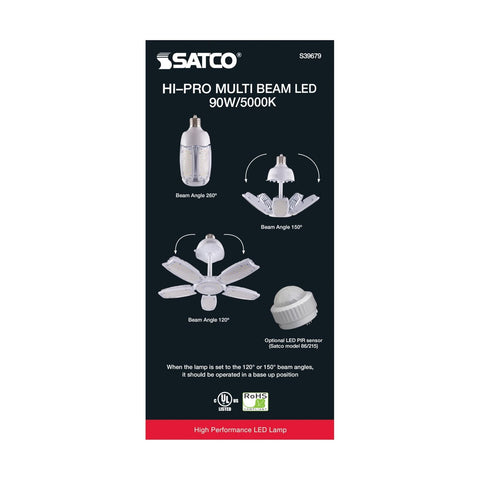 Satco S39752 Hi-Pro Multi-Beam LED Lamp, EX39 Base, 60 Watts, 5000K 5000k White
