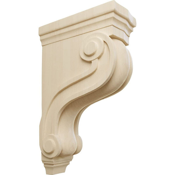 Ekena Millwork COR03X08X13TSRW Boston Traditional Scroll Wood Corbels, 3 7/8"...