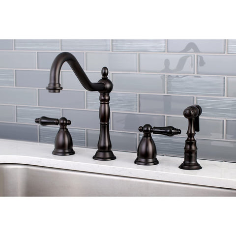 Kingston Brass KS1795PKLBS Duchess Widespread Kitchen Faucet, Oil Rubbed Bronze