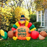 DomKom 8FT Thanksgiving Inflatables Decorations, Turkey and Vegetables Blow U...