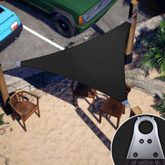 ColourTree Super Ring 22' x 22' x 22' Black Triangle Sun Shade Sail, Commerci...