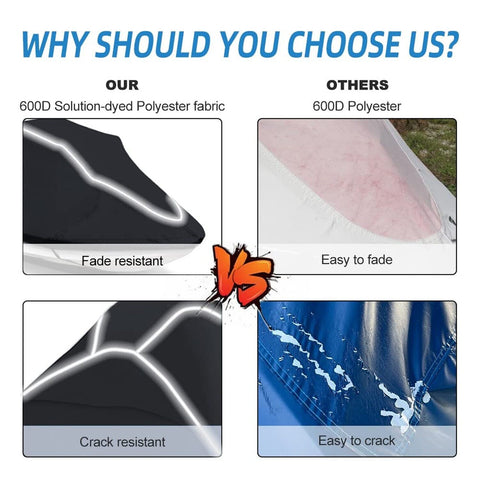 Upgraded Fade and Crack Resistant Trailerable Jet Ski Cover, Heavy-Duty Water...