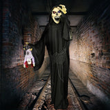 Haunted Hill Farm Life-Size Reaper Halloween Animatronic, Indoor or Outdoor H...