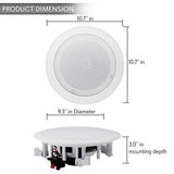 Pyle Pair 8” Bluetooth Flush Mount In-wall In-ceiling 8 in Bluetooth, White