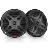 Pyle 6.5 Inch Bluetooth Marine Speakers - 2-way IP-X4 Waterproof and Weather ...