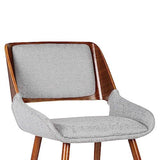 Armen Living Panda Dining Chair in Grey Fabric and 25D x 20W x 31H in,