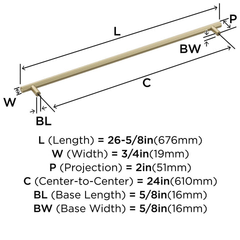 Amerock BP54026BBZ | Golden Champagne Appliance Pull | 24 inch (610mm) Center...