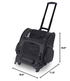 Gen7Pets Dog Carrier - Large Black Roller Bag Pet Carrier