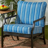 Greendale Home Fashions 2-Piece Outdoor Deep Seat Cushion Set, Steel Blue Str...