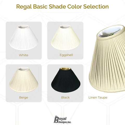 Royal Designs Coolie Empire Side Pleat Basic Lamp Shade, Eggshell, 6" x 18" x...