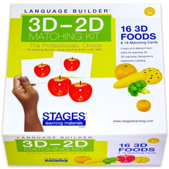 Stages Learning Language Builder 3D-2D Foods Matching Kit for Autism Educatio...