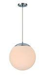 Craftmade Gaze 14" White Frosted Glass 1 Light Pendant with Cord, Chrome, 568...