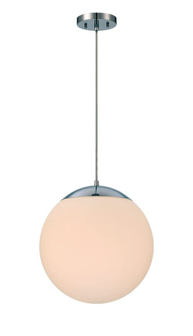Craftmade Gaze 14" White Frosted Glass 1 Light Pendant with Cord, Chrome, 568...
