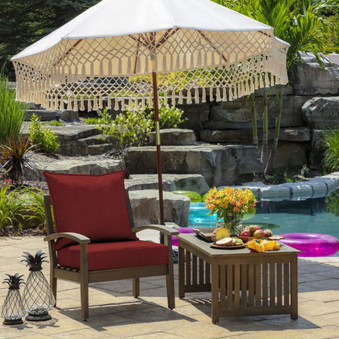 Arden Selections Outdoor Deep Seat Cushion Set, 22 x 24, Water Repellent, Fad...