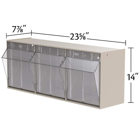 Akro-Mils 06703 TiltView Horizontal Plastic Organizer Storage System Cabinet ...