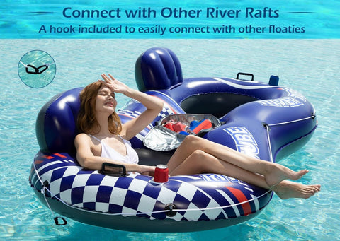 Jasonwell Inflatable River Tube Float - 2 Person Heavy Duty River Float Pool ...