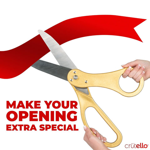 Crutello Deluxe Giant Ribbon Cutting Ceremony Kit 20" Giant Scissor Set, Shar...