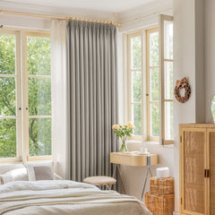 Blackout Pinch Pleat Curtain 108 Inches Long, Pleated Drape with Tieback for ...