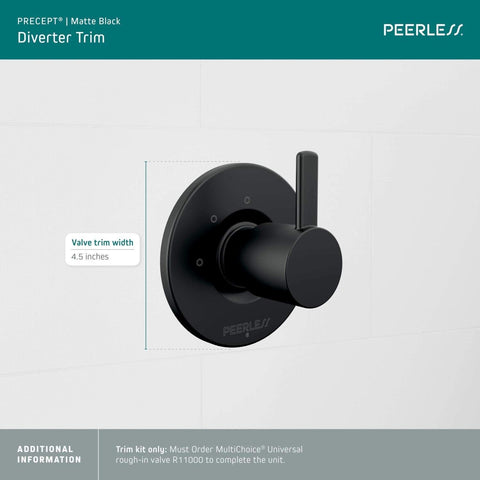 Peerless PTT14347-BL Precept Diverter, Matte Black